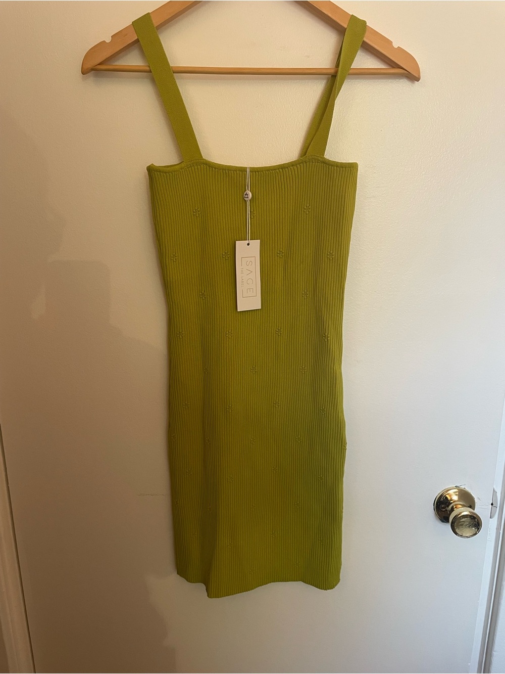 Sage Lime Green Ribbed Mini Dress